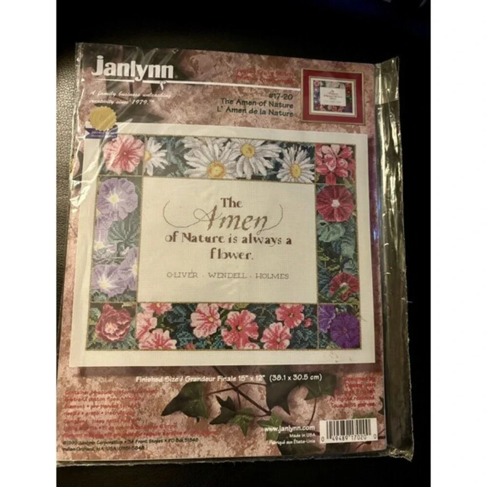 Janlynn Amen of Nature Counted Cross‎ Stitch Kit 17-20 Floral Quote 15x12 199